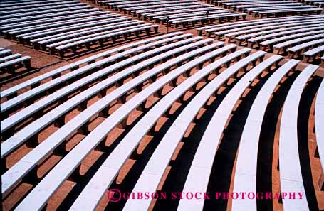 Stock Photo #2417: keywords -  bench clean curve empty geometric geometry horz outdoor parallel pattern row seats white