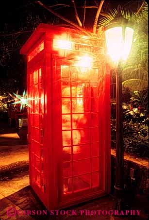 Stock Photo #2421: keywords - booth call communication lighting night phone red telephone traditional vert