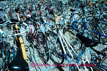 Stock Photo #2450: keywords - bicycle bicycles bike horz many transportation wheel