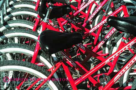 Stock Photo #2451: keywords -  bicycle bicycles bike horz many red transportation wheel