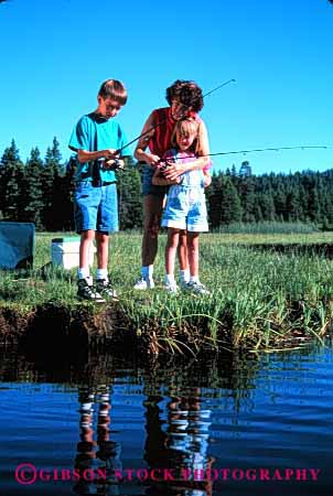 Stock Photo #2483: keywords -  child children daughter family female fishing girl lake mother parent recreation released single sister son sport stream summer together vacation vert warm wife woman