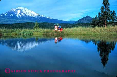 Stock Photo #2486: keywords -  adventure alone backpack boy california camp child children daughter family female girl hike horz lake landscape mother mount mountain parent recreation reflection released scenic shasta single sister solitude son sport summer team together walk warm wife wilderness woman