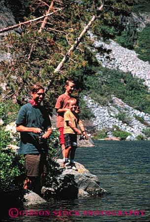 Stock Photo #2502: keywords -  boy child children dad father fishing lake outdoor parent play released single son sons sport summer team together vert warm water