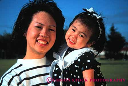 Stock Photo #2518: keywords -  asian child daughter ethnic girl happy horz japanese minority mother outdoor parent released single smile summer