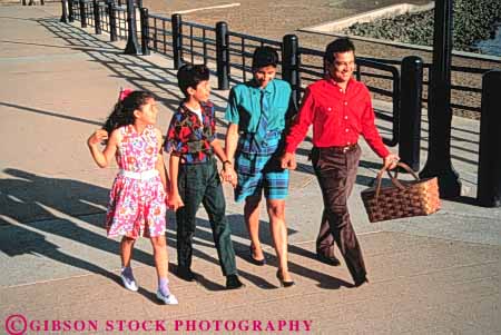 Stock Photo #3367: keywords -  brother child families family hispanic horz husband outdoor picnic released security sister together walk wide wife