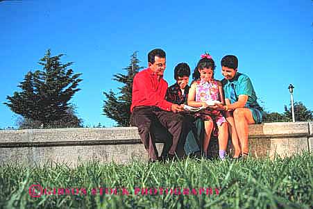 Stock Photo #2523: keywords -  children daughter ethnic families family father group happy hispanic horz mexican minority mother parent portrait read released son together