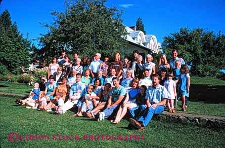 Stock Photo #2535: keywords -  blood children descendants family father four generation grandfather grandmother group heritage horz line lineage mother offspring portrait related relative released reunion summer three together