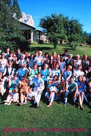 Stock Photo #2536: keywords -  blood children descendants family father four generation grandfather grandmother group heritage line lineage mother offspring portrait related relative released reunion summer three together vert