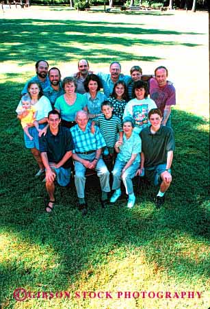 Stock Photo #2537: keywords -  blood children descendants family father four generation grandfather grandmother group heritage line lineage mother offspring portrait related relative released reunion summer three together vert