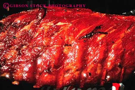 Stock Photo #2608: keywords -  barbecue bbq beef cook food grill heat horz meat of red ribs side sizzle