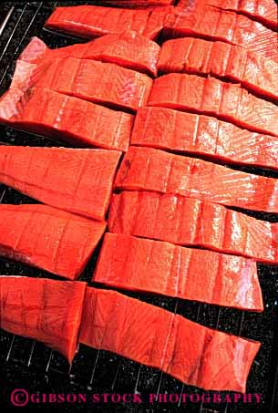 Stock Photo #2611: keywords -  barbecue bbq cook fish food grill heat meat pink salmon seafood sizzle steaks vert