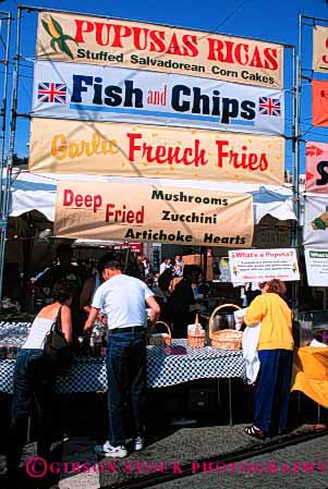 Stock Photo #2615: keywords -  business commerce cook eat festival food french fries sell serve service snack vendor vert