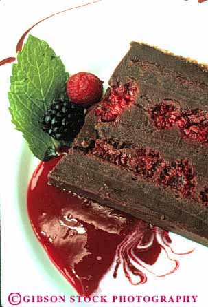 Stock Photo #2619: keywords -  bake baked bakery cake chocolate dessert elegant fattening frosting good goods item items pastries pastry raspberry round slice sweet sweets vert