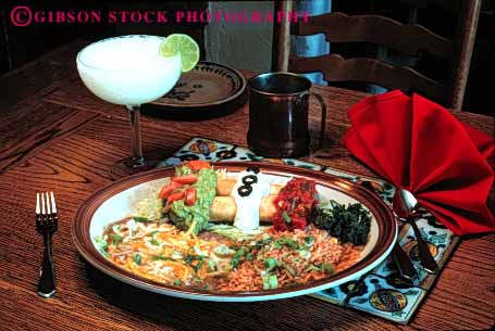 Stock Photo #2631: keywords -  diner drink eat ethnic flauta food horz meal mexican