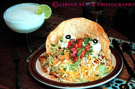 Stock Photo #2633: keywords -  diner drink eat ethnic food horz meal mexican tostada