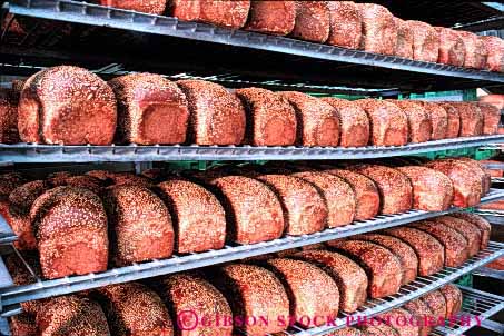 Stock Photo #2648: keywords -  bake bakery bread fresh grain horz loaf loaves rack
