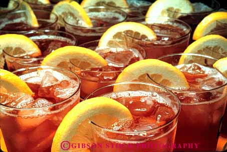 Stock Photo #2660: keywords -  beverage cold cool countless drink glass glasses horz iced lemon many refresh slide tea