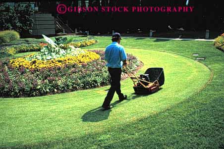 Stock Photo #2673: keywords -  business career check cut employee equipment grass groom horz income job labor landscape lawn machine maintenance man motor mower not occupation pay profession released skill vocation work