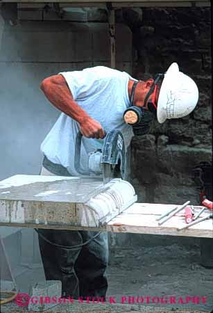 Stock Photo #2704: keywords -  air build business career check construction cut dust employee filter hardhat hazard income industry job labor man mask mason not occupation particle pay pollution power profession released saw skill stone technician tool vert vocation work