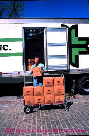 Stock Photo #2705: keywords -  box business career check commerce deliver employee income industry job labor lift man not occupation pay profession released skill square stack technician transportation truck unload vert vocation work