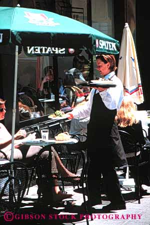 Stock Photo #6125: keywords -  cafe career carry deliver dine dining female food income job occupation outdoor outside restaurant serve service sidewalk table tip tips vert vocation waitress woman work worker working