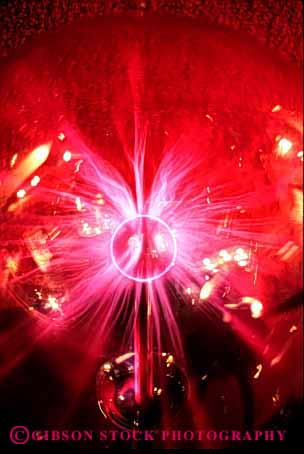 Stock Photo #2714: keywords -  abstract arc ball circle electricity glass heat hot plasma power radial red spark sphere static vert