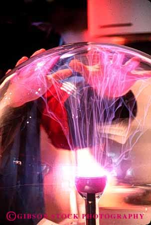 Stock Photo #2716: keywords - abstract arc ball child circle electricity glass hands heat hot plasma power radial red spark sphere static vert
