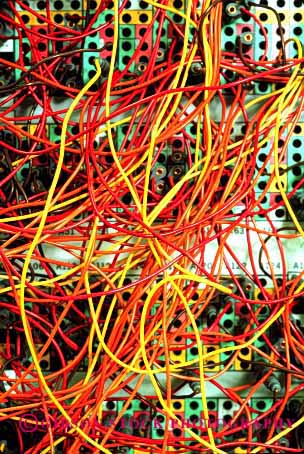 Stock Photo #2721: keywords -  colorful complex confuse confusing cross mess red tangle tangled unorganized vert wire wiring yellow