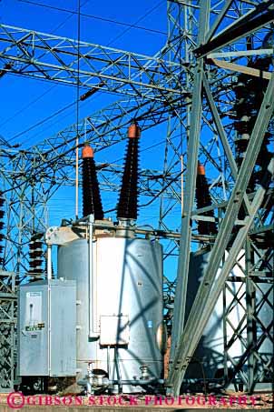 Stock Photo #2725: keywords -  caution dangerous distribution electrical electricity energy equipment grid hazard industry modern power shock substation transformer transmission utility vert