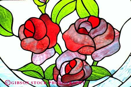 Stock Photo #2750: keywords - abstract color colorful craft create creative glass horz light roses stained translucent transparent window