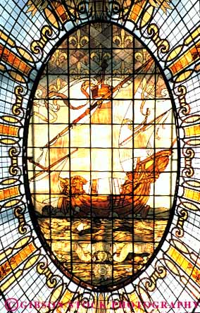 Stock Photo #6123: keywords - art create creative design glass intricate light mosaic oval skylight stained translucent transparent vert window