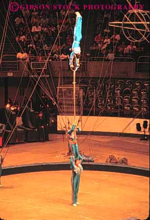 Stock Photo #2778: keywords -  acrobats balance brothers california circus coordination danger fall job oakland perform ringling risk show stack strength tall teamwork vert