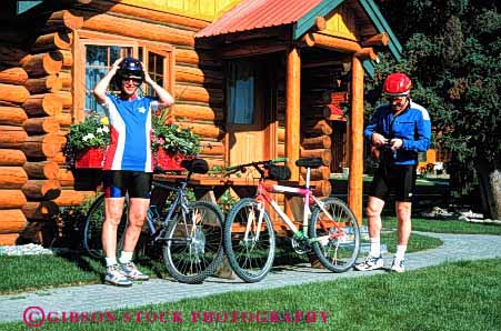 Stock Photo #2840: keywords -  affection alone athletic bike cabin colorful couple exercise fitness fun horz husband intimate mountain play private released share solitude summer sun sunshine together travel vacation wife workout