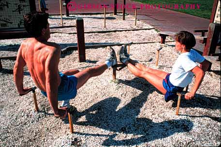 Stock Photo #2843: keywords -  affection alone couple exercise fitness fun horz husband intimate play private released share solitude station strength summer sun sunshine together travel wife workout