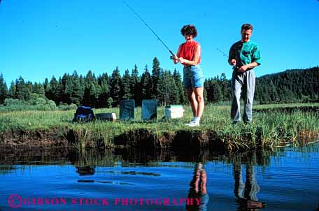 Stock Photo #2844: keywords -  affection alone couple fish fishing fun horz husband intimate lake play private released share solitude sport summer sun sunshine together travel wife