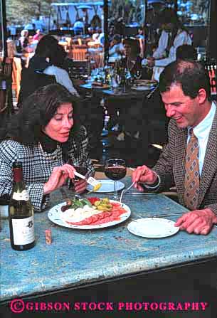 Stock Photo #2858: keywords - affection couple dining eat food husband intimate love meal released restaurant share together vert wife