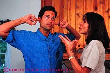 Stock Photo #2875: keywords - close couple emotion express frustrate horz husband ignore intimate listening man not push refuse released share together wife