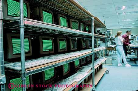 Stock Photo #2936: keywords - assembly computer control factory horz keyboard laboratory manufacturer monitor quality technology testing