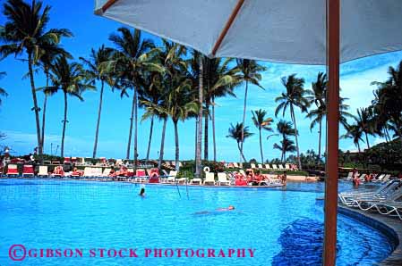 Stock Photo #2953: keywords -  destination hawaii hilton horz pool resort summer swim swimming travel vacation waikoloa water wet