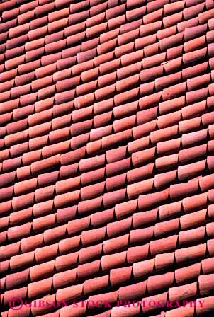 Stock Photo #6169: keywords -  building orange overlap pattern red roof slope spanish style synthetic tile vert