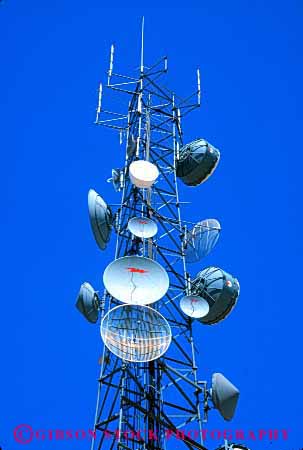 Stock Photo #2989: keywords -  antenna broadcast communicate dish electronic equipment industry metal microwave network radio receive reception tall technology telecommunicate telecommunications tower vert