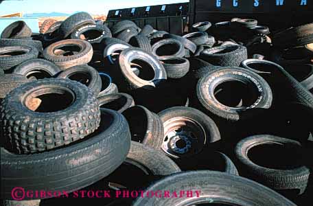 Stock Photo #3010: keywords -  disposal dispose dump effluent environment garbage horz landfill recyclable recycle rubber solid tires trash waste