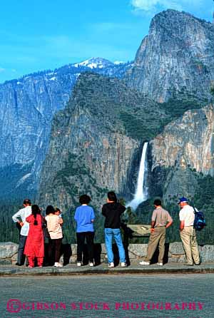 Stock Photo #3031: keywords -  bridalvail explore fall group landscape mountain national not park recreation released scenic see site summer tourist traveler vacation vert visitor water waterfall wilderness yosemite