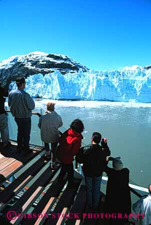 Stock Photo #3034: keywords -  bay cruise explore glacier group ice national not park recreation released see ship site summer tourist traveler vacation vert visitor