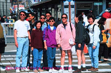 Stock Photo #3039: keywords -  alaska asian explore group horz japanese ketchikan not portrait pose recreation released see site summer tour tourist traveler vacation visitor