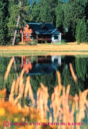 Stock Photo #3048: keywords -  alone away cabin calm forest get home house isolate lake landscape mountain nature old peaceful private quiet reflection released remote retreat rustic scenic small solitude still tradition vert water wilderness