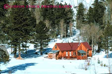 Stock Photo #3051: keywords -  alone away cabin cold forest get home horz house isolate landscape mountain nature old peaceful private remote retreat rustic scenic small snow solitude tradition wilderness winter