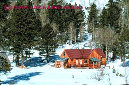 Stock Photo #3051: keywords - alone away cabin cold forest get home horz house isolate landscape mountain nature old peaceful private remote retreat rustic scenic small snow solitude tradition wilderness winter