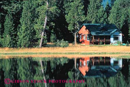 Stock Photo #3054: keywords - alone away cabin calm forest get home horz house isolate lake landscape mountain nature old peaceful private quiet reflection released remote retreat rustic scenic small solitude still tradition water wilderness