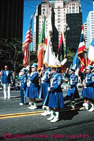Stock Photo #3074: keywords - celebrate color colorful coordinate flag guard marching move music musician noise not parade performance practice released row show sound team together uniform vert walk
